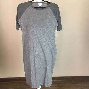 Lularoe Julia Dress L - NWT Grey Baseball Style